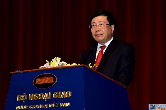 Phó Thủ tướng Phạm Bình Minh phát biểu chỉ đạo Hội nghị Gặp mặt Đại sứ các nước Trung Đông - châu Phi 2019