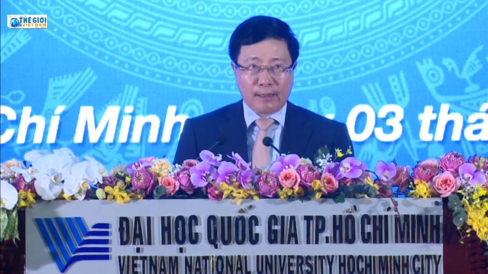 Phó Thủ tướng Phạm Bình Minh phát biểu tại Lễ khai khoá 2020 của Đại học Quốc gia Thành phố Hồ Chí Minh