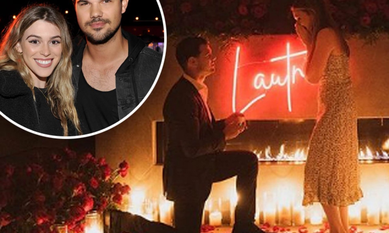 'Người sói' Taylor Lautner vừa ngỏ lời cầu hôn bạn gái Taylor Dome sau ba năm hẹn hò. (Nguồn: Daily Mail)