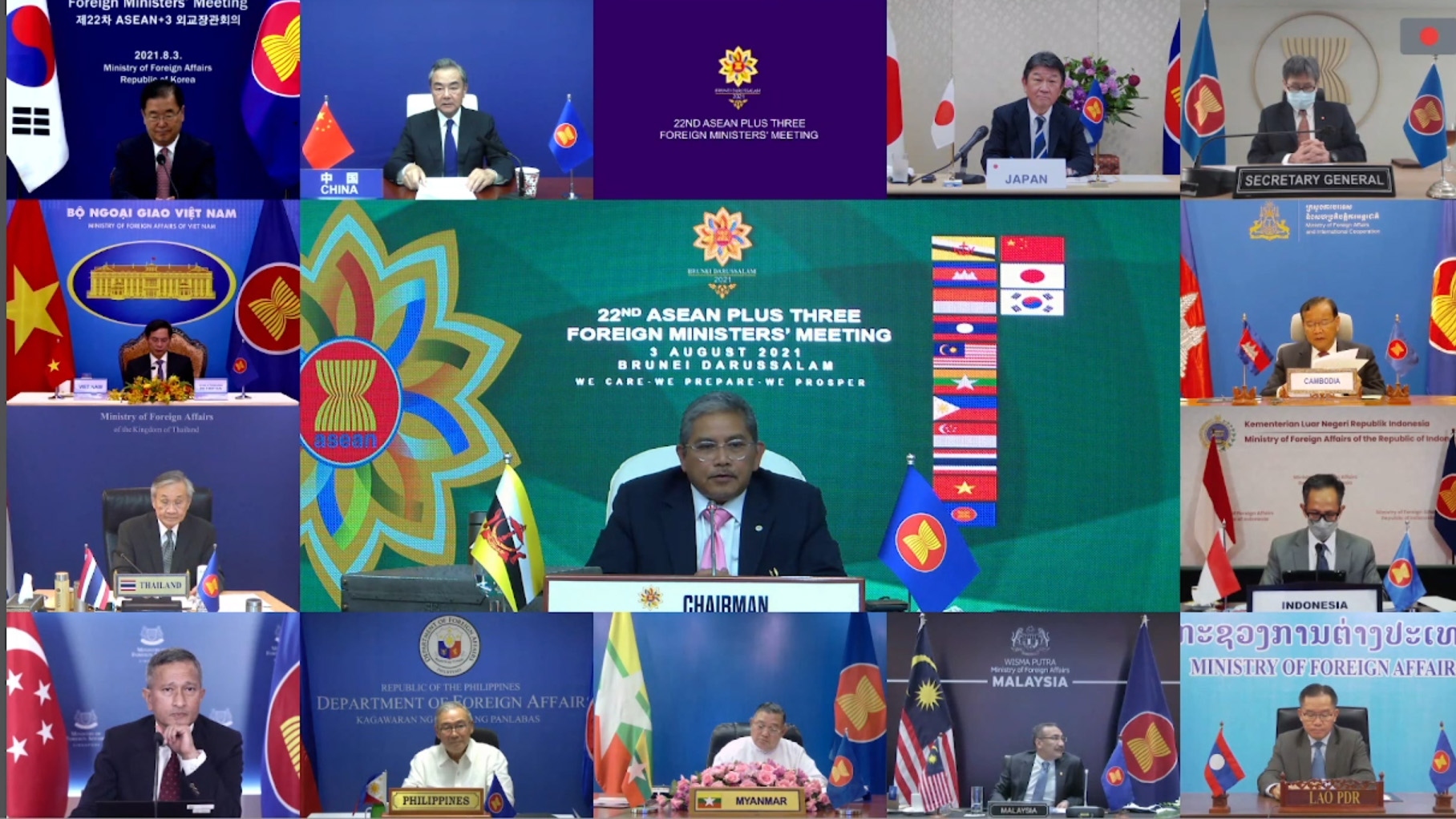 Hội nghị trực tuyến Bộ trưởng Ngoại giao ASEAN+3